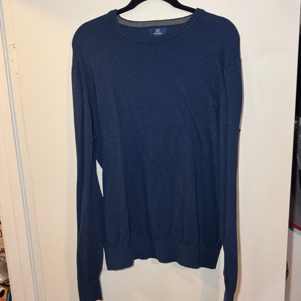 George Men's Navy Crewneck Sweater